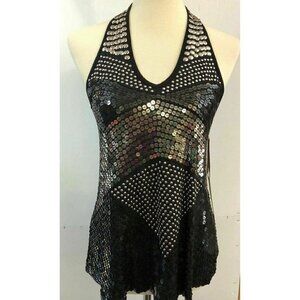 Wyton Women's Halter Sequin Top Size Small Ric1